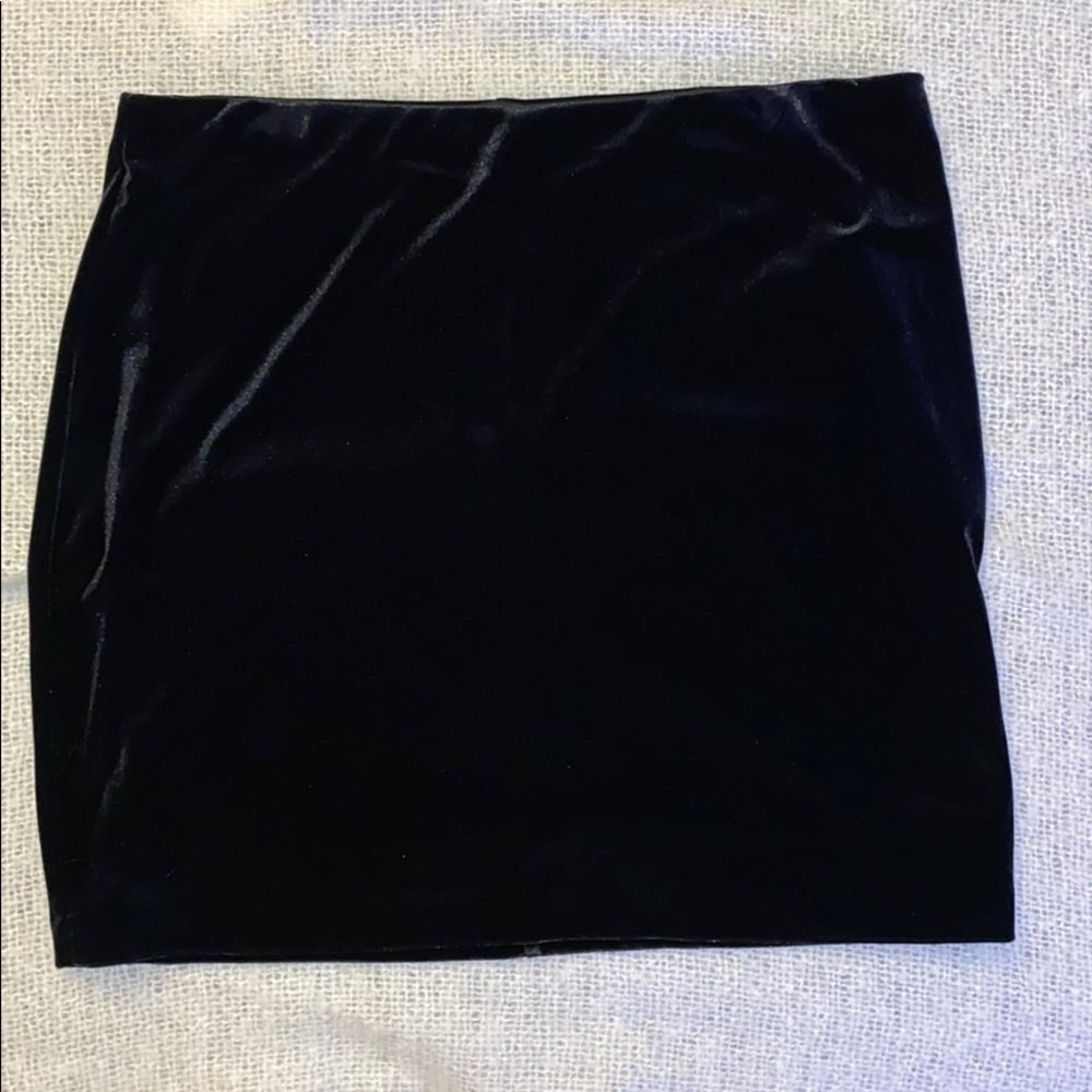 Express Black Velvet Skirt